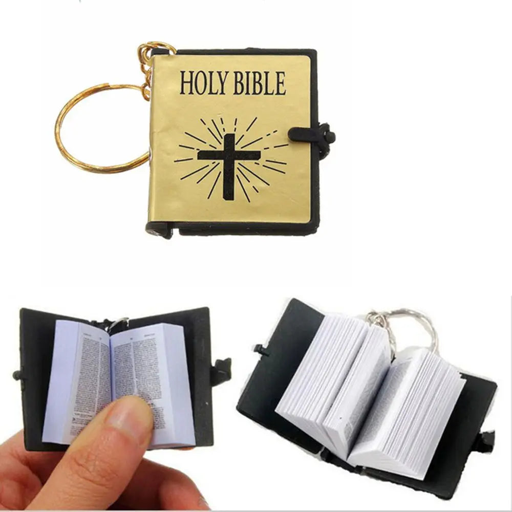 Mini Bible Keychains | Christian God Jesus Cross Keyrings - Bag Charms, Prayer Blessings, God Key Holders & More!