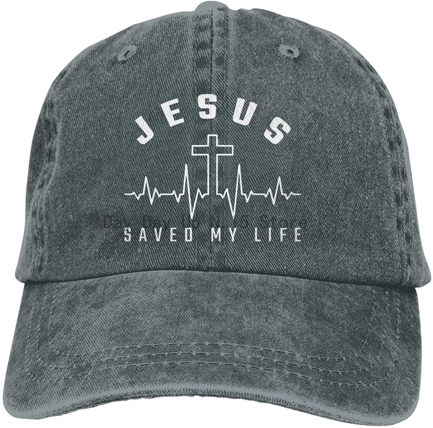 Jesus Saved My Life Hat - Christian Baseball Cap | Washed Cotton Denim Dad Hat for Men & Women