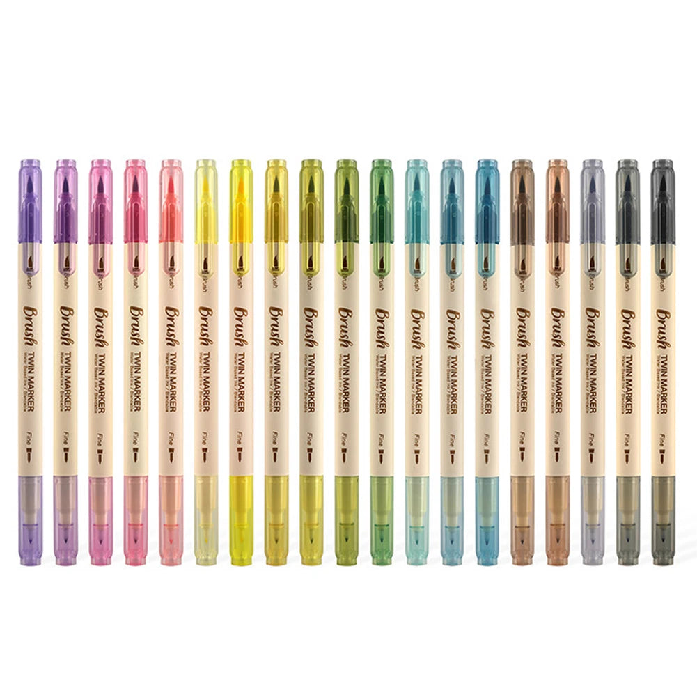 3-Piece Double Tip Marker Pen Set in Retro Colors - Perfect for Bible Study & Journaling