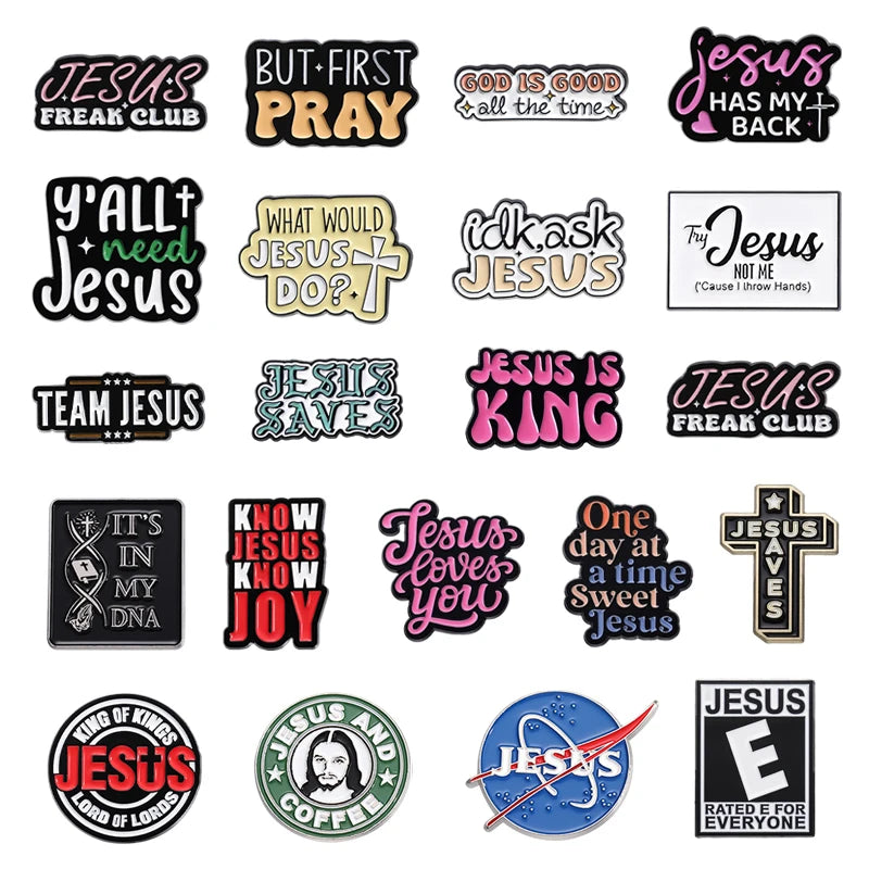 Jesus Freak Club Enamel Pin - Jesus Has My Back Emblems | Religious Brooches Lapel Badge Jewelry Gifts for Christians