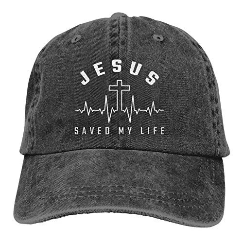 Jesus Saved My Life Hat - Christian Baseball Cap | Washed Cotton Denim Dad Hat for Men & Women